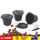 3pcs Refillable Reuse Coffee Capsule Filters for Nespresso Machine (Black)