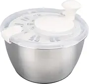 Salad Spinner, 5L Stainless Steel Lettuce Spinner Vegetable Dryer with Lid Drain Bowl Colander for Home Kitchen, Vegetable Drainer Lettuce Dryer for Salad, Vegetables, Fruits