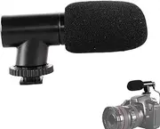Video Camera Microphone, Windproof Small , Portable Black Recording Device, Compatible With Phones & Computers, Ideal For Interviews, Vlogs, Conferences