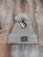 Polaris Women's Ladies Pom Knit Beanie One Size, Ash, NWT