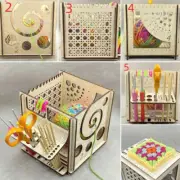 All in 1 Wooden Wool Yarn Storage Bowl Crochet Holder Knitting Organizer Gift HA
