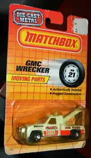 Matchbox GETTY GMC Wrecker Truck White MB21 1990 Brand New On Card