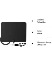 Amplified HDTV Indoor Antenna Long 250+ Miles Range Signal Reception- Amplifier