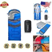 Compact Cold Weather Sleeping Bag - XL 35" x 86.6" - Machine Washable & Durable