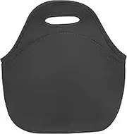 Large Neoprene Zipper Design Portable Lunch Bag, Lunch Tote, Office Camping Adults Kids School Men Women for Picnic(Pure Black)