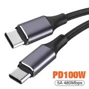 Type C USB C to USB C Cable 100W PD Fast Charging Charger Cord for iPhone 16 15
