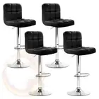 Artiss Set of 4 Bar Stools Gas lift Swivel Steel Black