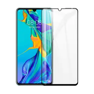 華為 HUAWEI P30Pro 曲面黑半膠9H玻璃鋼化膜手機保護貼(3入 P30Pro保護貼 P30Pro鋼化膜)