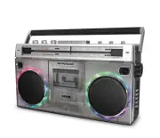 ION Audio Retro Modern Glow Boombox with Cassette Player