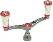 Livre Reel Wing D Handle, Pitch, 3.9 inches (98 mm), Forte Knob for Shimano S3 (Gunmetal P + Red G)