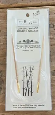CRYSTAL PALACE Japanese BAMBOO Circular NEEDLES~35 Inch/Size 5~NEW