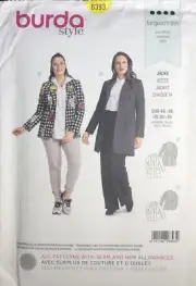 Burda 6393 Sewing Pattern Women Semi-Fitted Jacket Plus Sizes 20-30 Uncut