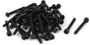 uxcell M4 x 30mm Carbon Steel Full Thread Hex Socket Cap Head Screws Bolts Black 50 Pcs