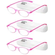 Calabria 719 Flexie Oval Reading Glasses +5.00 Fuchsia (3pack) Men/Women Bendabl