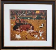 Charles Wysocki "Chumbuddies Autumn" New CUSTOM FRAMED Art Americana