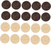JOINPAYA 48pcs Wooden Checkers Chess Pieces Round Simple Chess Entertaining Accessories for Adults Boys and Girls