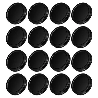 16Pcs 86mm/3.39" Wide Mouth Tin Plate Mason Jar Lids for Canning Jars, Black