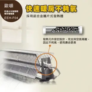 二手 ELTAC歐頓 防潑水浴室/房間兩用電暖器EEH-F04（九成新）