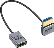 Duttek 8K HDMI Extension Cable 1FT/30cm, Short HDMI 2.1 Extender Cable, UP Angled HDMI Male to Female Cable, 48Gbps Ultra Thin HDMI Cord OD2.5mm, Support 8K@60Hz for GH5S, PS5, Xbox One Monitor,PC.