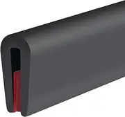 Protalwell Rubber Edge Trim, Self-Adhesive Rubber Edge Trim, Edge Protector for Sheet Metal, EPDM Material, Fit 1/16"(1.6mm), Length 10Ft, Black Color, U Channel Edge Trim, PR-1-16-C