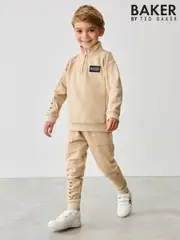 Baker by Ted Baker Funnel Zip Neck 100% Cotton Sweatshirt and Joggers Set (E04582) | $92 - $111