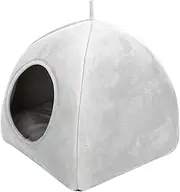 Cat Beds for Indoor Cats, Cave Pet House, Warm Flannel Cat Bed Caves, Semi-Closed Pet Tent House, Small Dog Puppy Sleeping Beds with Removable Washable Pillow Cushion Pad