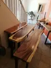 NEW 120cm / 100cm Slab Hall hallway Console Sofa Table Live Edge RTF p2