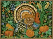 Beautiful Turkey & Pumpkin Patch Thanksgiving Hallmark Invitations - Set of 8