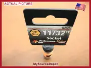 11/32",SHORT SOCKET / 6 POINT, 1/4" DRIVE