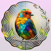 Wind Spinner 10" Colorful Bird Brilliant Colors Double Sided WindSpinner