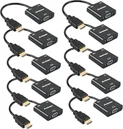 HDMI to VGA 2 Pack,Anbear Gold-Plated HDMI to VGA Adapter (Male to Female) for Computer, Desktop, Laptop, PC, Monitor, Projector, HDTV, Chromebook,Roku, Xbox and More (10 Pack)