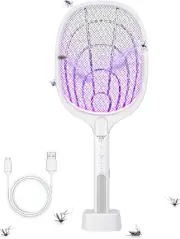 Electric Fly Swatter Racket, 2 in 1 Foldable Bug Zapper Racket and Mosquito Z...