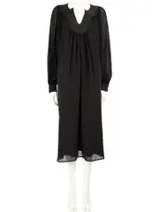 Black Georgette Midi Dress