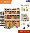 42 Pack Airtight Food Storage Containers with Lids, BPA Free Clear Pantry Sto...