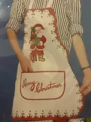 High Bib Christmas Santa Apron 24” x 27” Terry Cloth Rubberized Sultans Linens