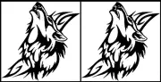 Dog Howling Tribal Wolf Two Black Vinyl Decal Car Truck Windows Laptop Tablet