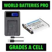 PoA Battery + USB Charger For Olympus Tough TG-310 TG-320 LS-20M VH-210 VH210