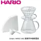 HARIO V60透明樹脂濾杯溫感變色咖啡壺套組