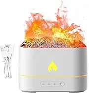 Flame Oil Diffuser Humidifier | Desk Aromatherapy Diffusers Volcano Night Light - 3-Speed Timing Flame Fire for Desk, Cool Mist Scent Humidifier, Noiseless 7 Colors for Work Area