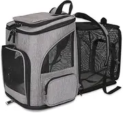 Cat Backpack Expandable Pet Carrier Backpack for Small Cats and Dogs, Airline-Approved Foldable Dog Carrier Backpack with Inner Safety Leash