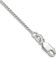 [JewelryWeb] 925 Sterling Silver 1mm Round Franco Chain Ankle Bracelet Anklet for Women and Men