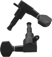 Daiilg Guitar Sealed Small Peg Tuning Pegs Tuners Machine Heads for Acoustic Electric Guitar Guitar Parts(Black 3R3L)