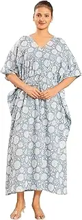 [Magic bedding] 100% Cotton Kaftan Bohemian Beachwear Lightweight Beach Cover-Up Maxi Beach Dresses Dress for Women Plus Size Kaftan Dress for Women, Loose Fit