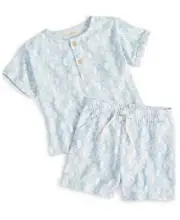 First Impressions Baby Boys Pineapple Stamps Printed Henley & Shorts, 2 Piece