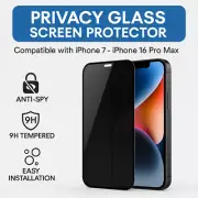 2 X iPhone 16 Pro Max 15 14 13 12 11 Privacy Glass Screen Protector 7 8 Plus
