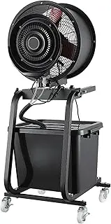 3 Speed Settings Floor Fan, Oscillating Standing Fan with Wheels, Industrial Pedestal Fan with 42L Large Water Tank, Misting Fan