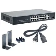 100Mbps 16+2+1 Port POE Switch AC100-240V 802.3af/at RJ45 Home Networking Part