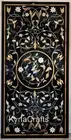 Unique Design Inlay Work Dining Table Top Black Marble Living Room Table