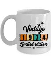 Vintage 1974 Coffee Mug 11oz 51st Birthday 51 Year Old Limited Edition Retro Cup