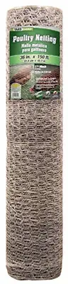 36" x150', 1" Mesh, Galvanized Poultry Net, 20 Gauge. Chicken Wire 150128